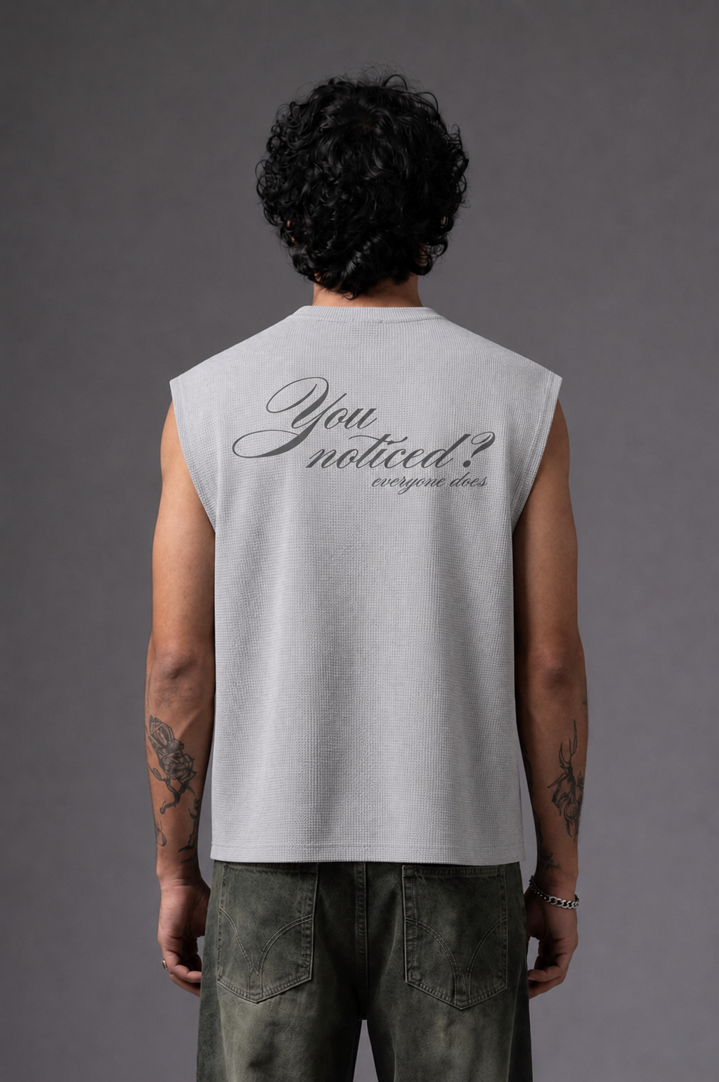 ALL EYES BOXY WAFFLE VEST